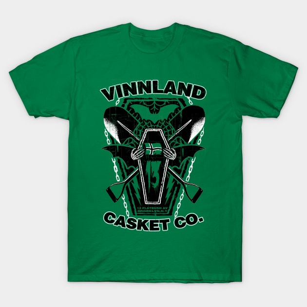 "Vinnland Casket Co Green" T-Shirt by joeyjamesartworx